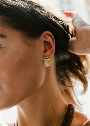 Wave CZ earring Forgyldt Enamel 